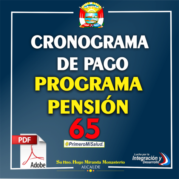 NUEVO CRONOGRAMA DE PAGO PROGRAMA PENSIÓN 65 PADRON NOVIEMBRE DICIEMBRE