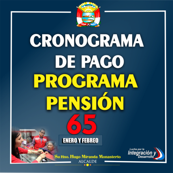 CRONOGRAMA DE PAGOS POR AG. DEL BN – BONIFICACION- PENSION 65 – DISTRITO DE ZEPITA